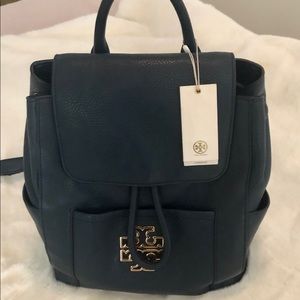 Tory Burch Navy Blue Leather BackPack